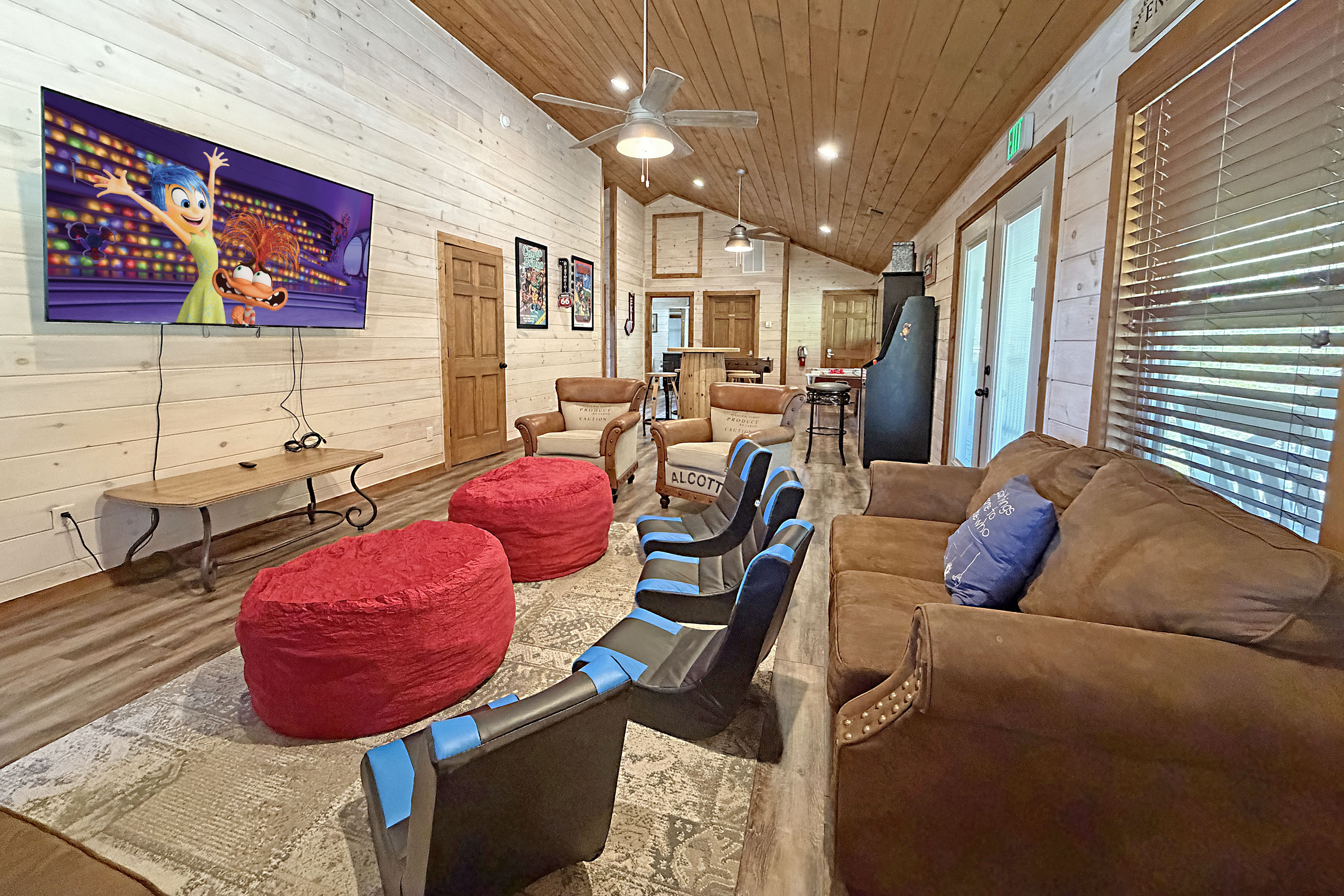 Watch a favorite movie or bring your own gaming consoles and play on the 75" Roku TV. (Bring your passwords)