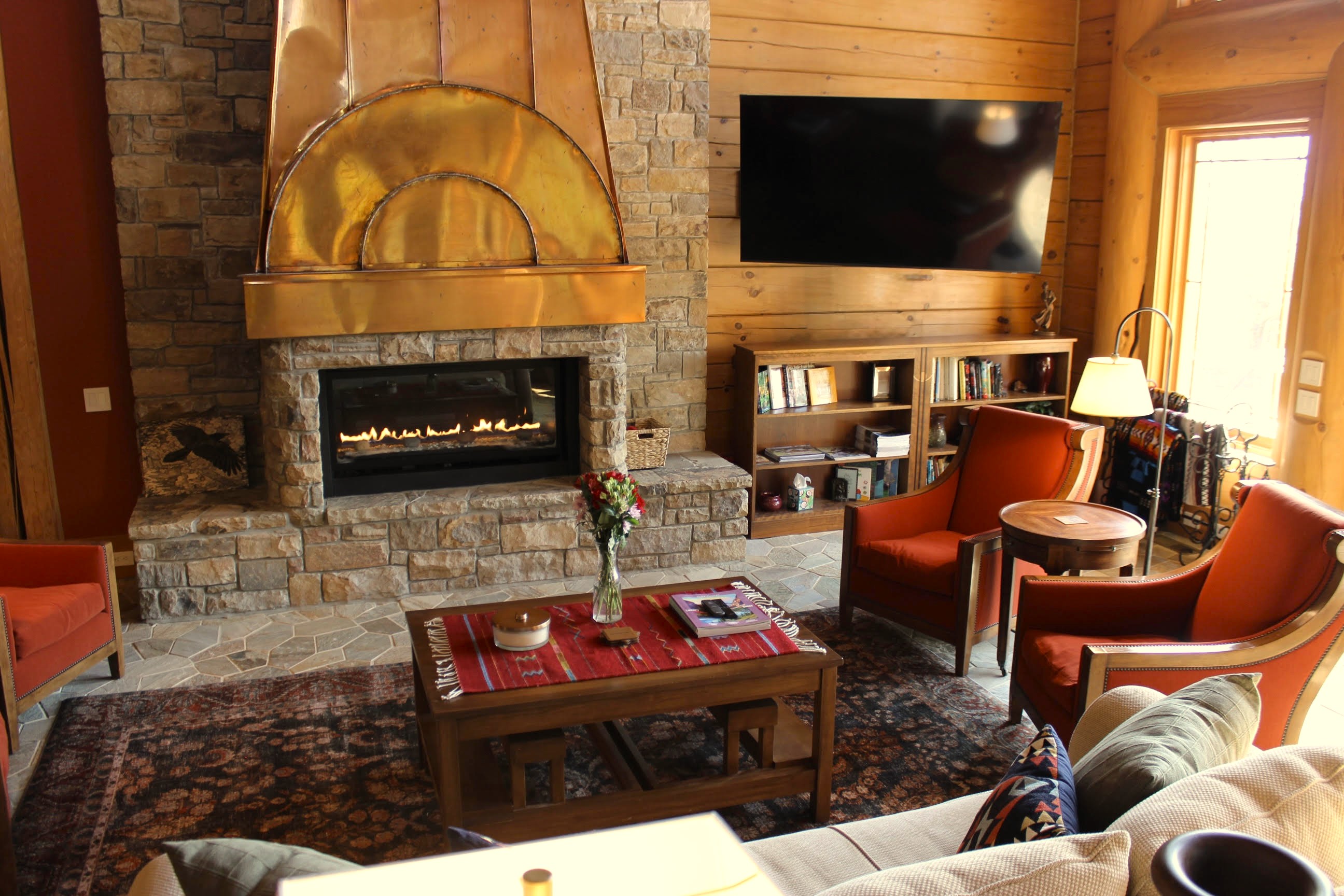 Enjoy the propane fireplace in the living room