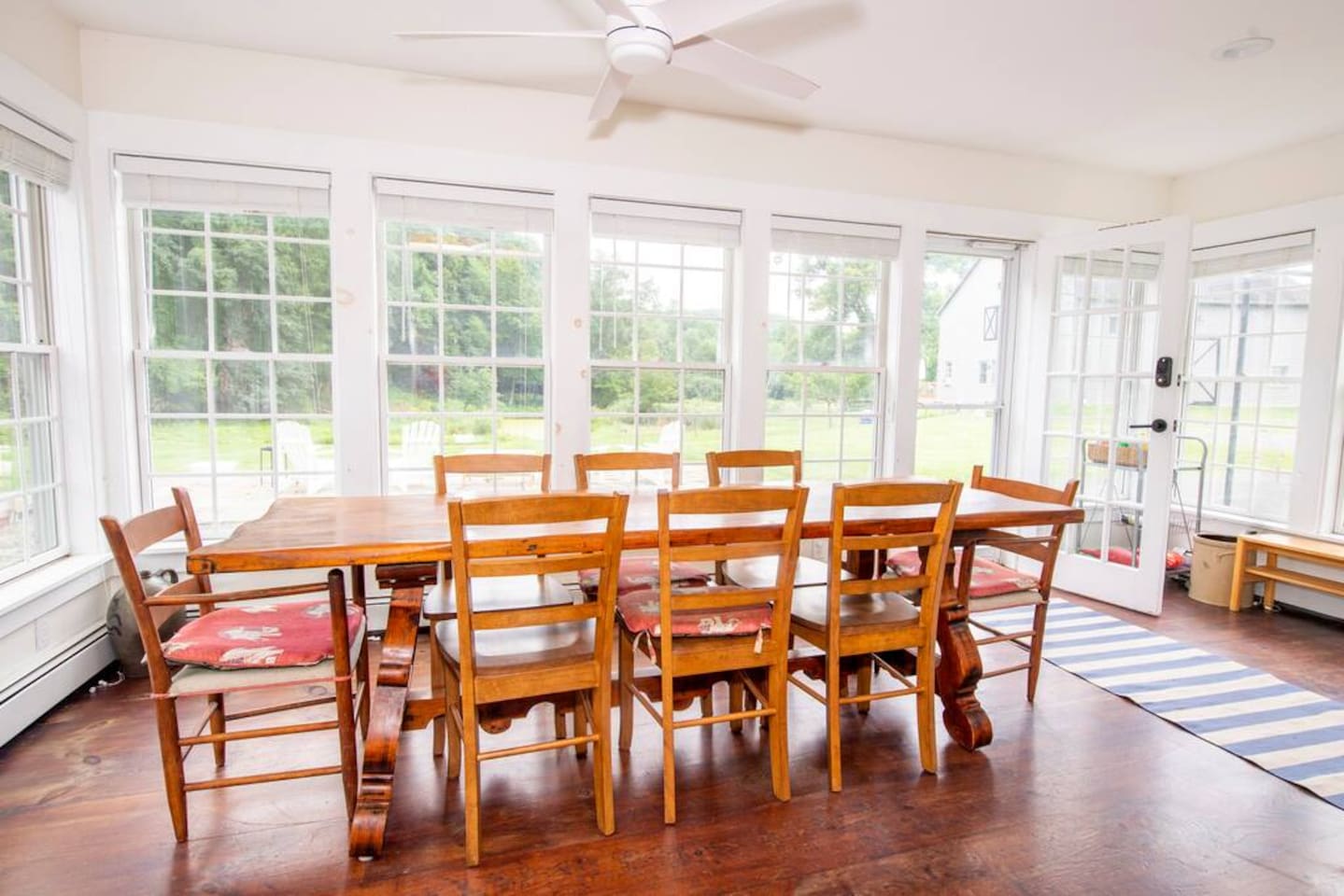 Wraparound windows offer a panoramic view
