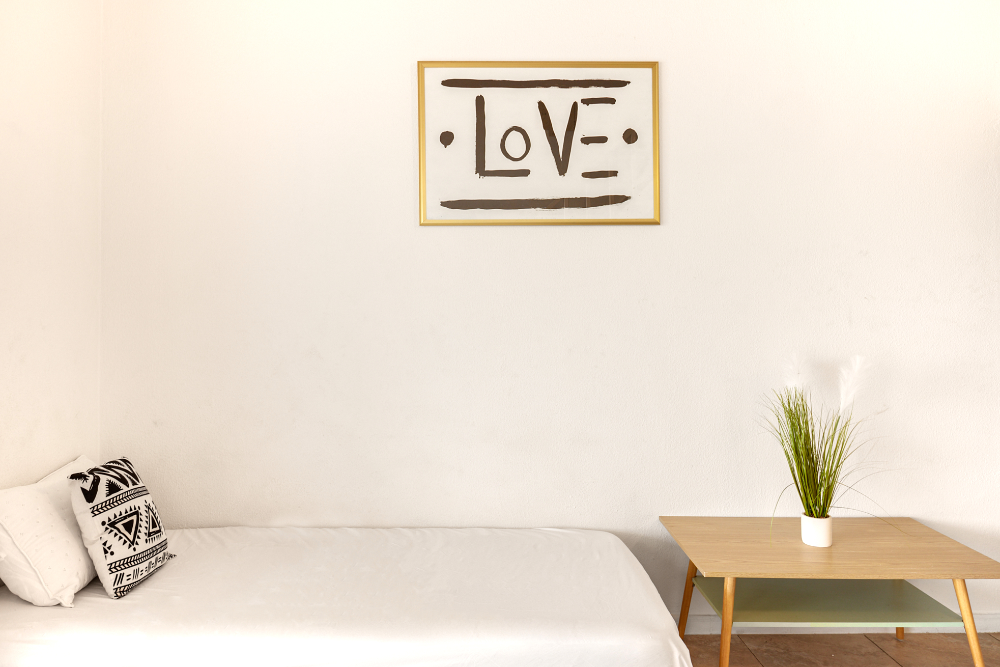 Sofa Bed, reclined position, in Living Room