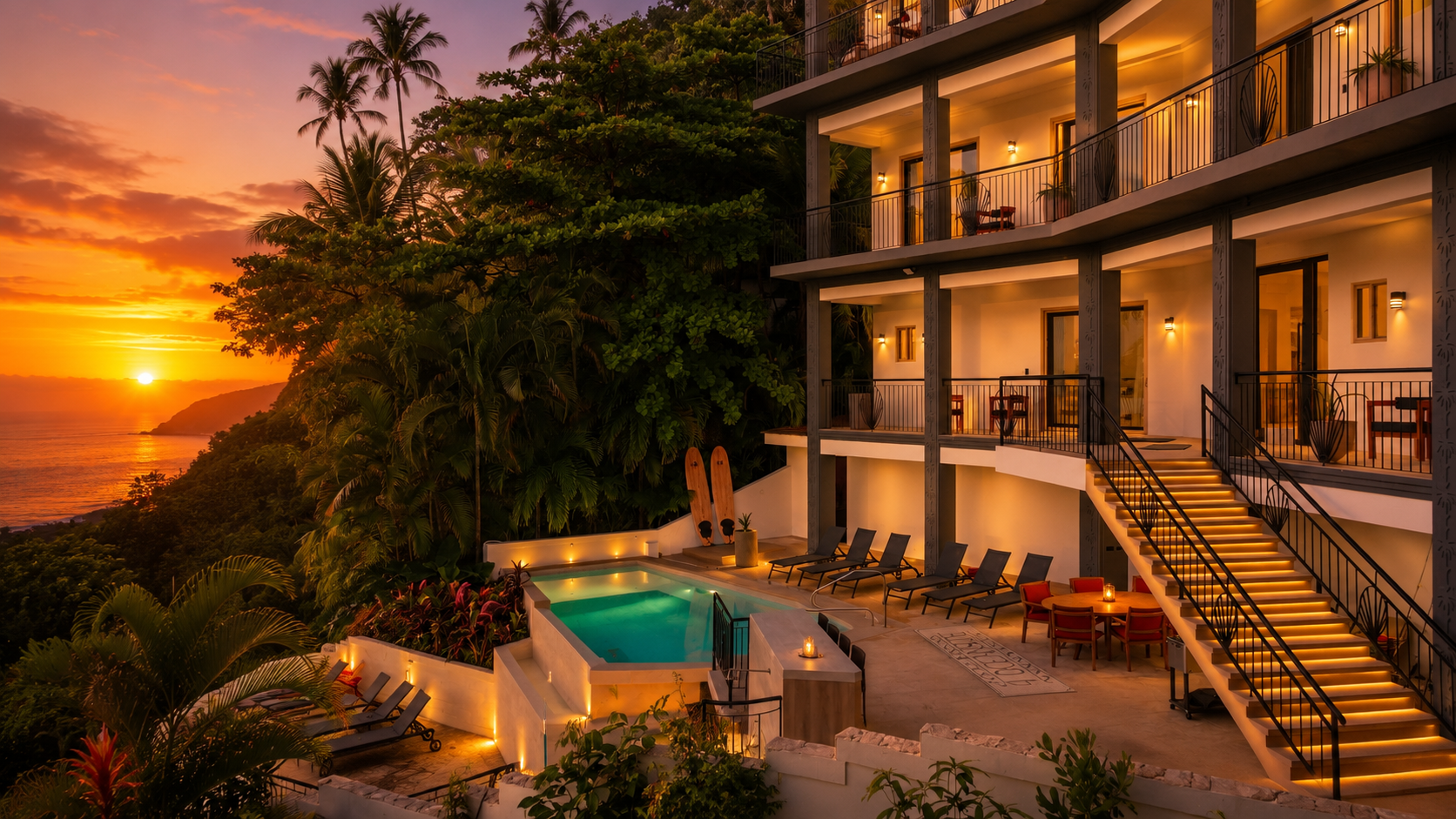 Ocean front spaces for large groups 