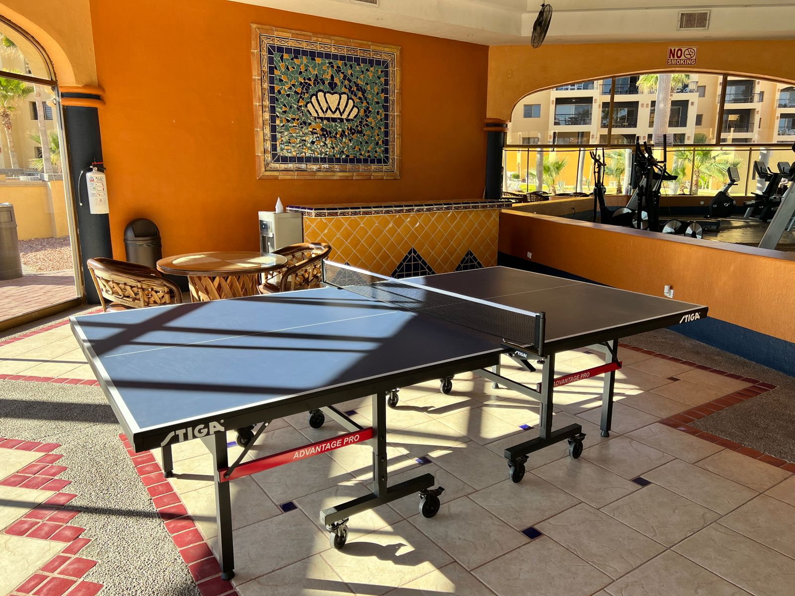 ping pong table in clubhouse