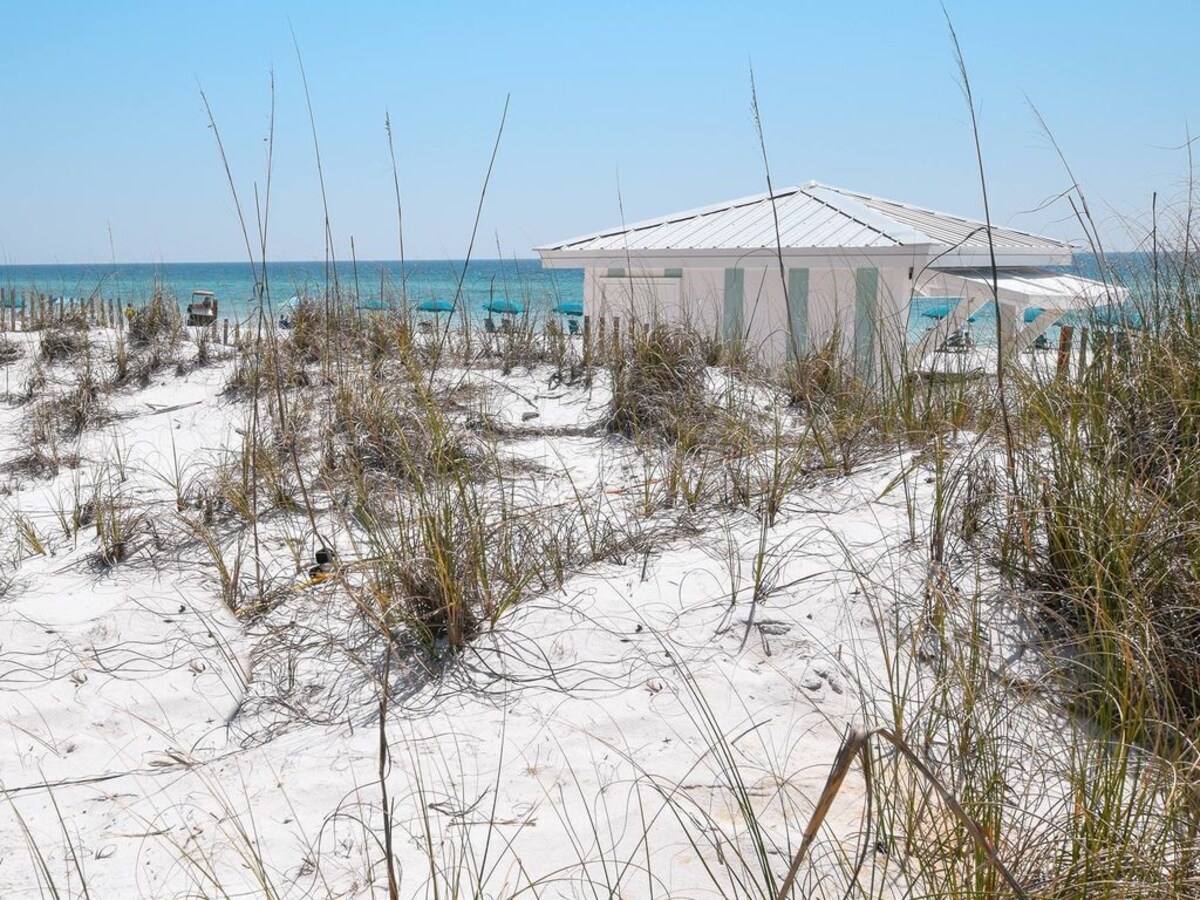Chair and beach rental hut
