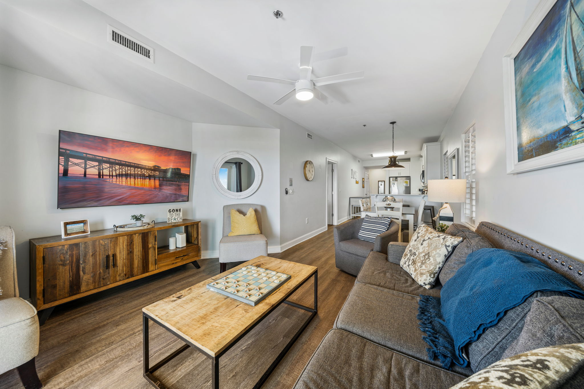 Living Room | Starfish | Oceanview 101 | 1116 Ocean Blvd, Isle of Palms, SC | IOP Escapes