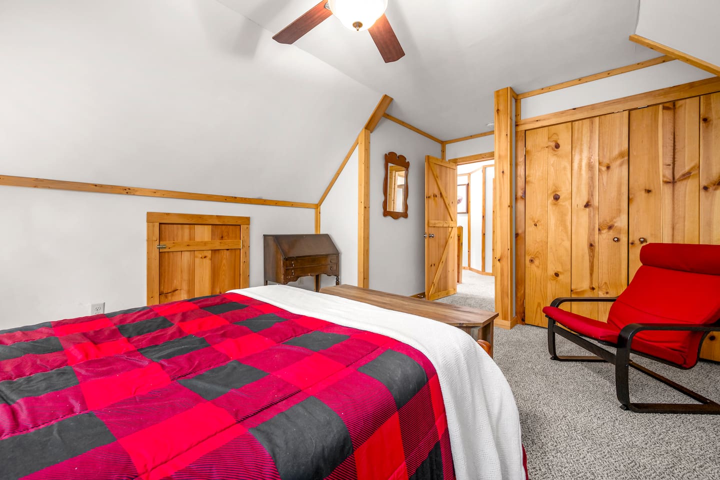 Bedroom #3 located on the upper level of the cabin full bed