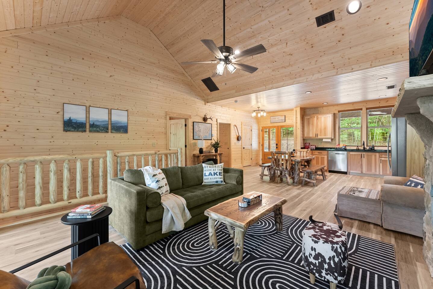 Spacious Open-Concept Living Room & Kitchen