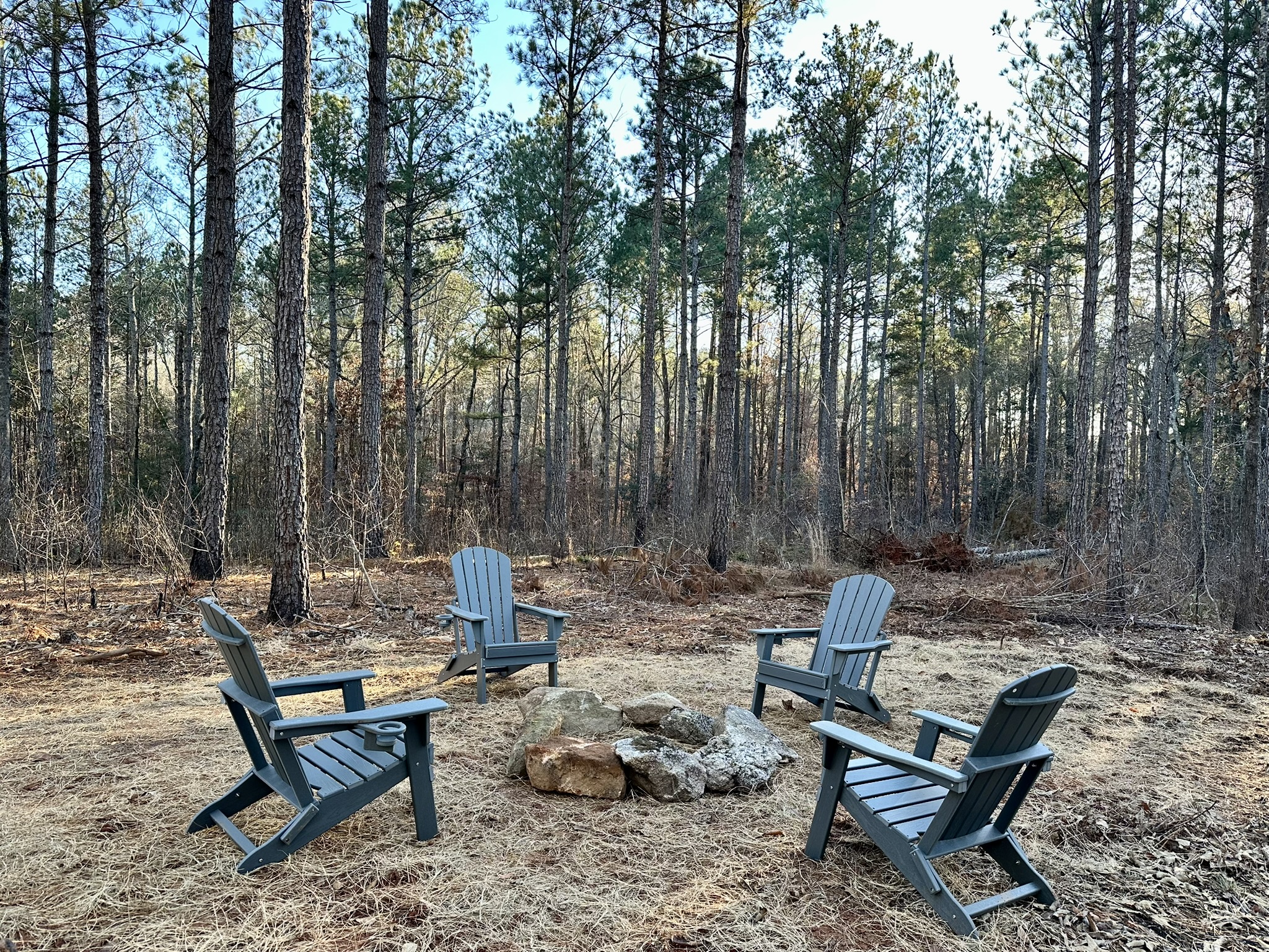 Fire Pit with Adirondack Chairs