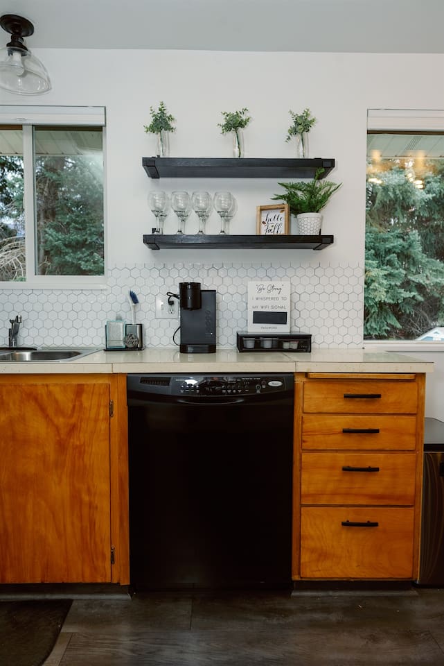 Coffee station, we have upgraded to dual Keurig that has a full sized coffee pot!