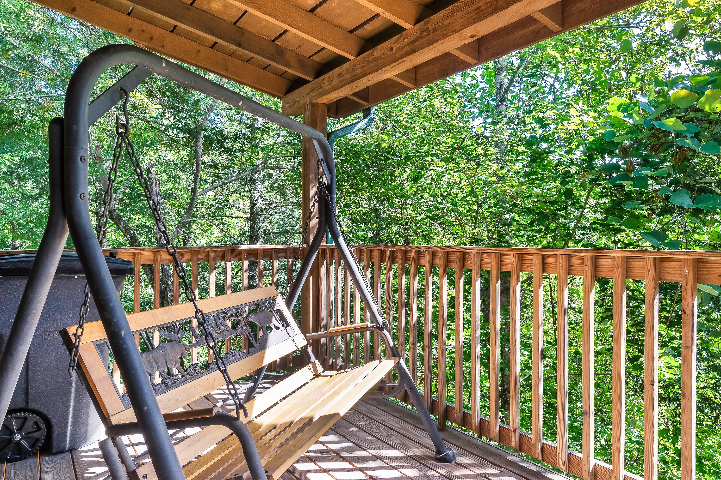 (Main Level Deck) Take in the Smokies in the swing with a cold beer - awesome.