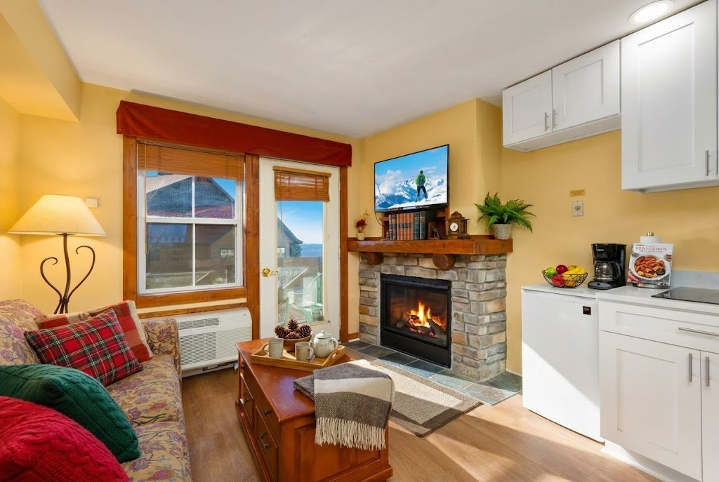 Enjoy the warmth from the fireplace while watching your favorite show!