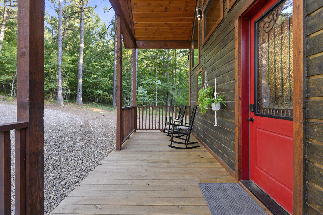 The front porch offers views of the beautiful morning sunrise.