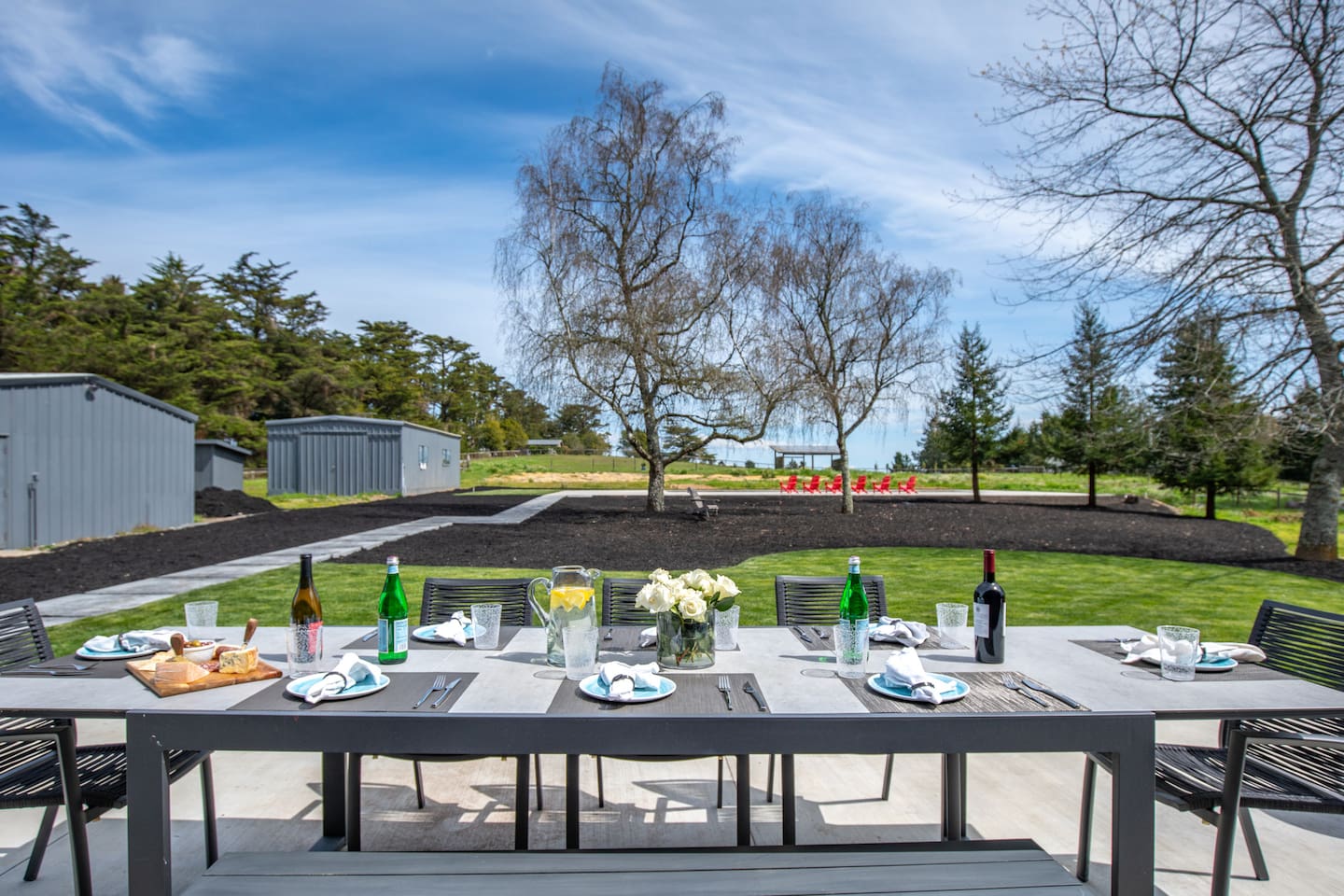Alfresco elegance: Dining for 8 with stunning outdoor views.