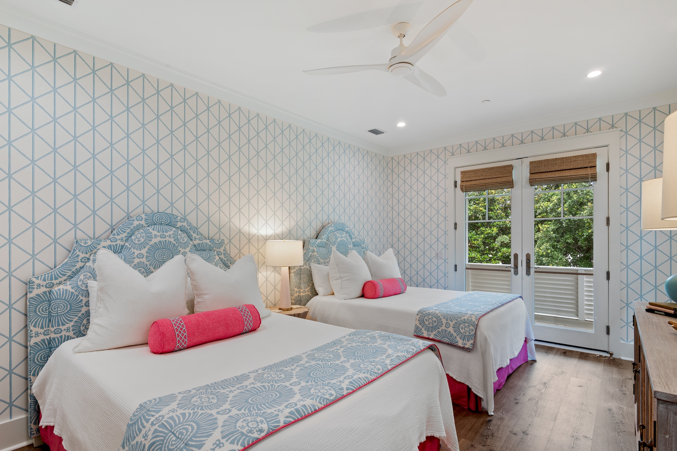 The girls will love this stunning bedroom with two queens, ensuite bath, and access to the lovely 2nd floor porch.