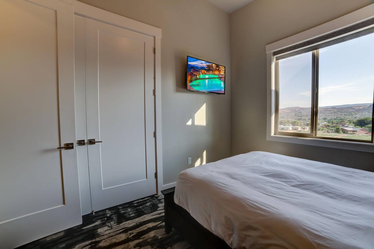 Bedroom 2 with great views and TV