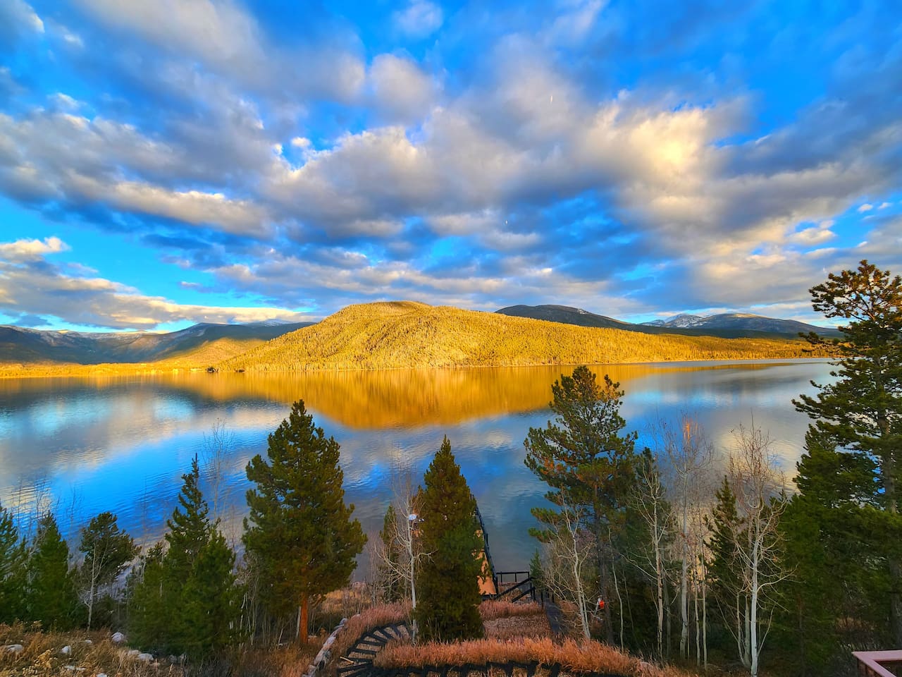 Shadow Mountain glowing at sunset!