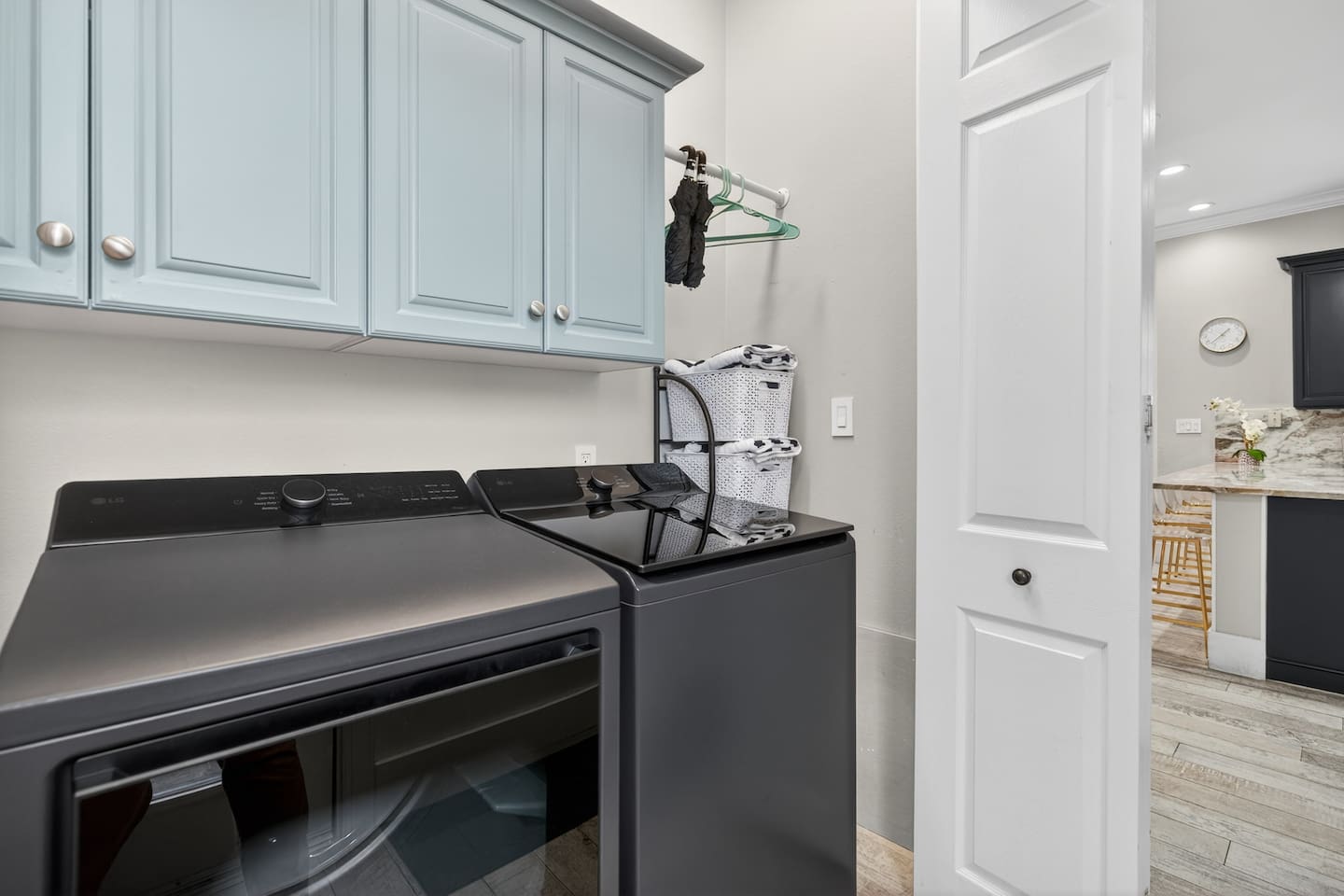 Laundry area with large capacity washer/dryer. We also have beach towels, umbrellas, indoor slippers