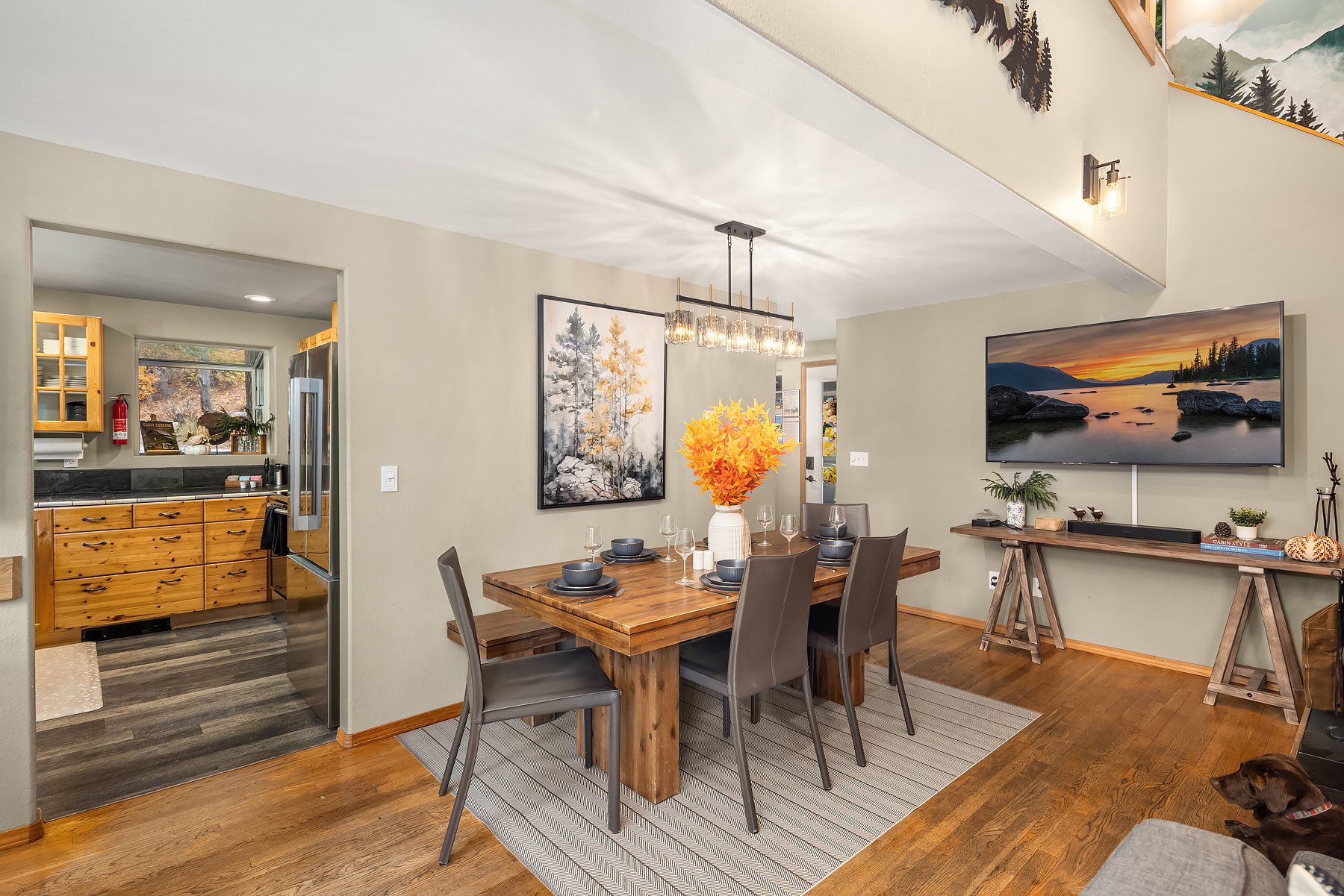 Dining table seats 8