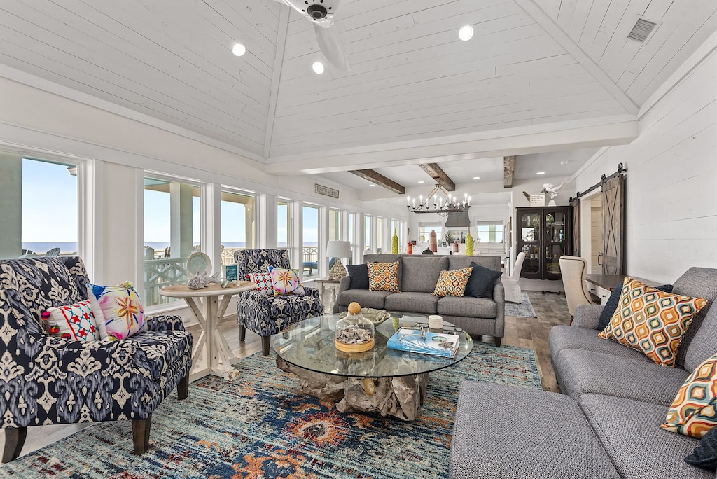 Colors are serene and neutral, and comfort is the standard. 