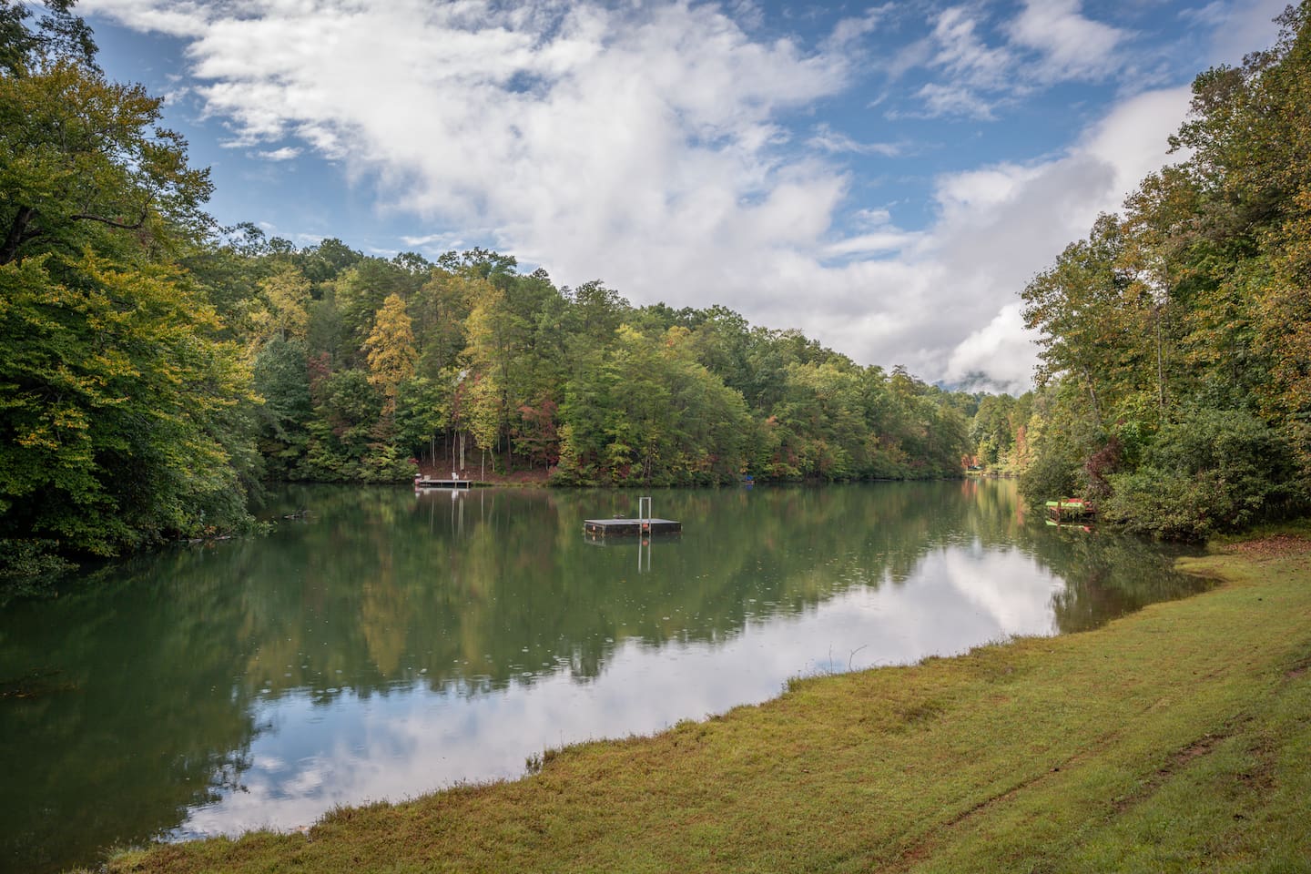 Little Mirror Lake. This is the second lake located in Riverbend at Lake Lure.