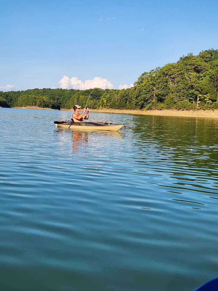 Take the fishing offshore and explore Douglas Lake from the water. Kayaks are available as an optional rental. 