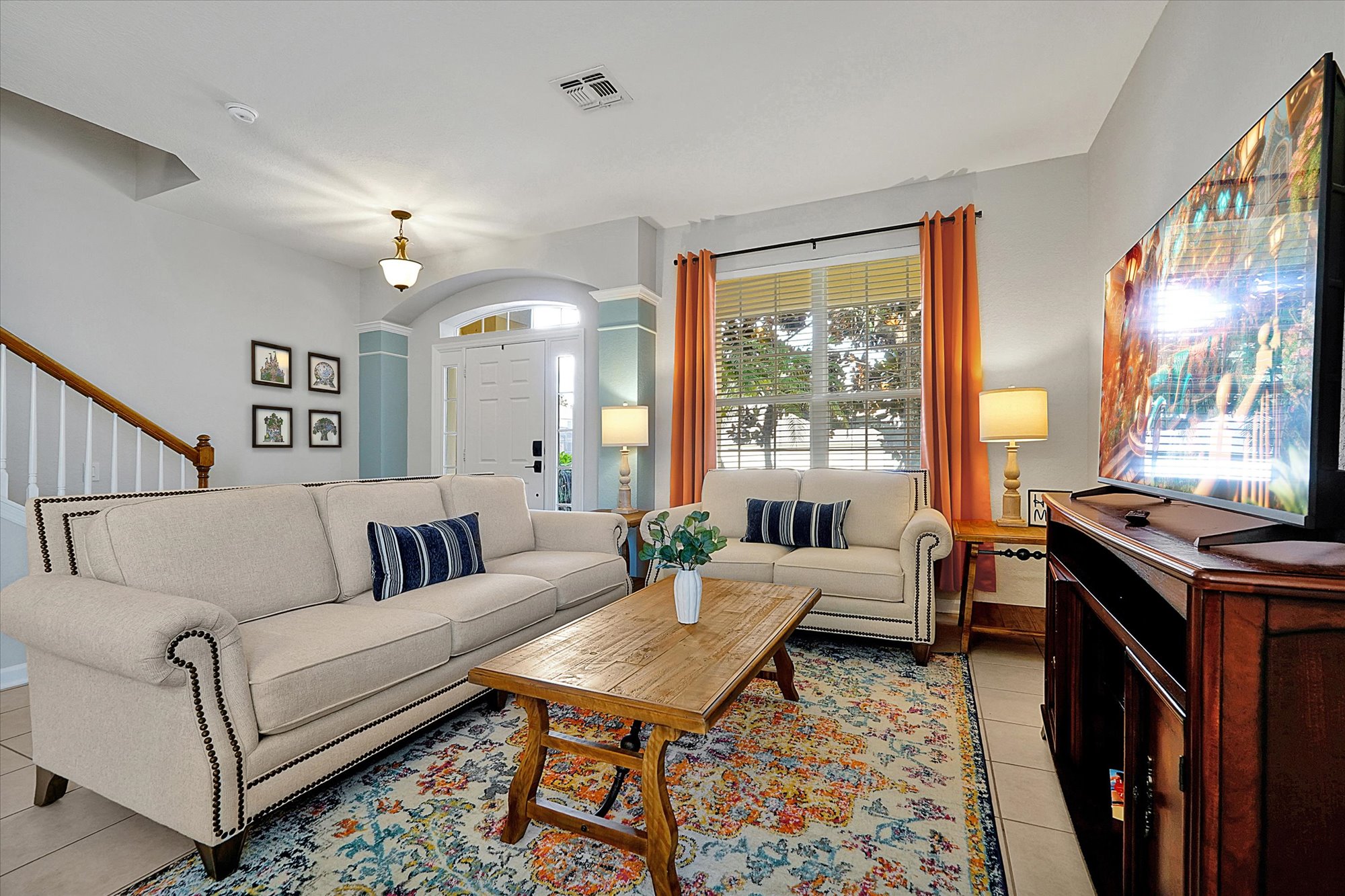 Living Room with Smart TV and board games