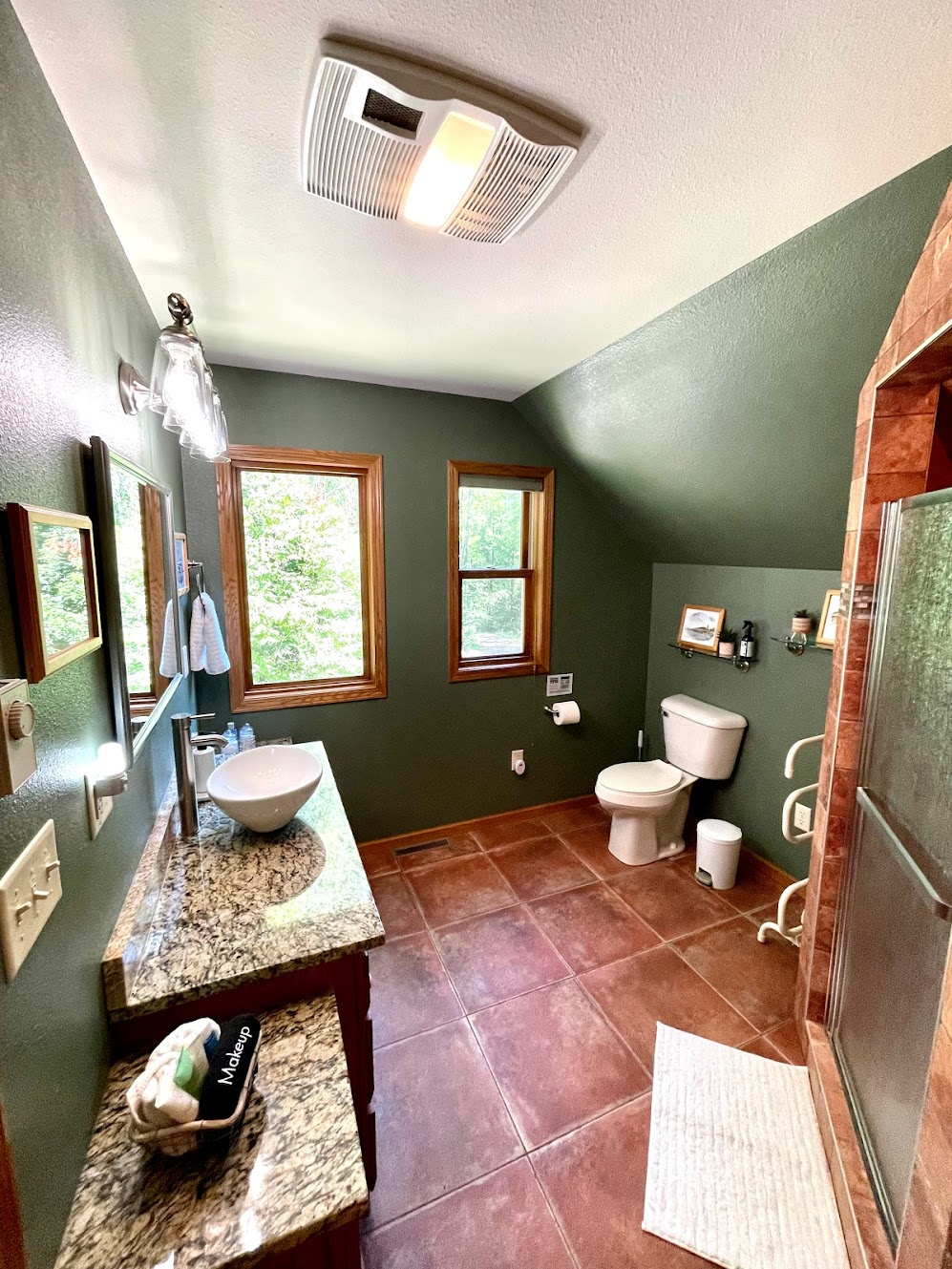 Spacious bathroom marble vanity top