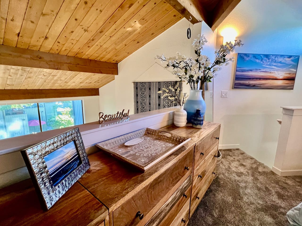 View from the master bedroom loft with ample storage for your belongings