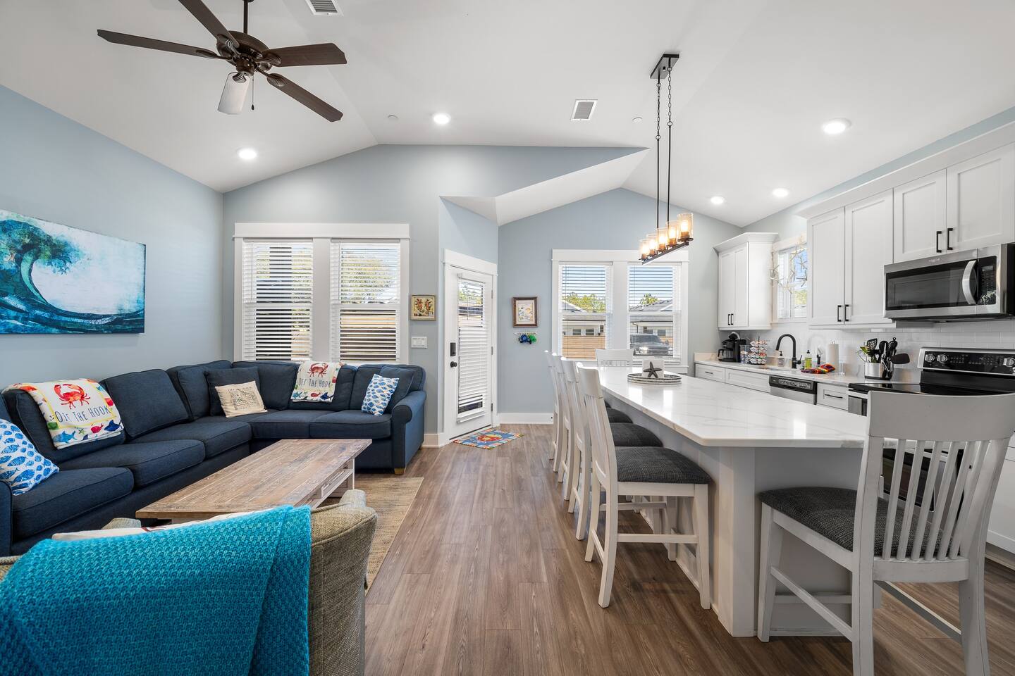 Living room and kitchen space