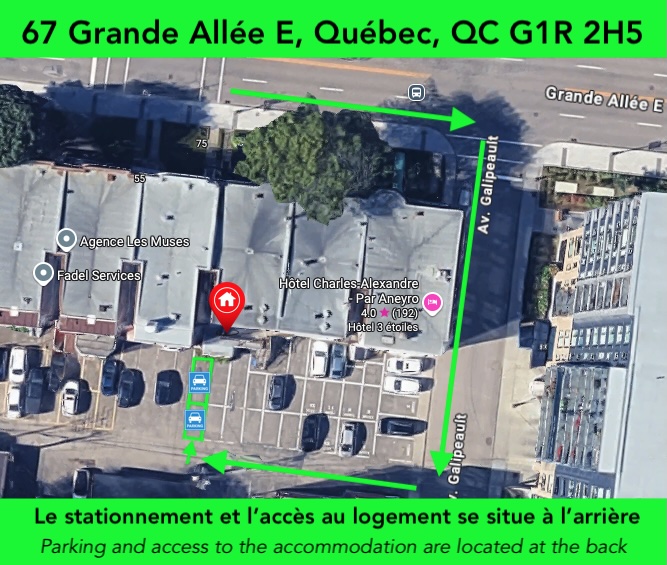 Voici l'emplacement de nos deux cases de stationnement.