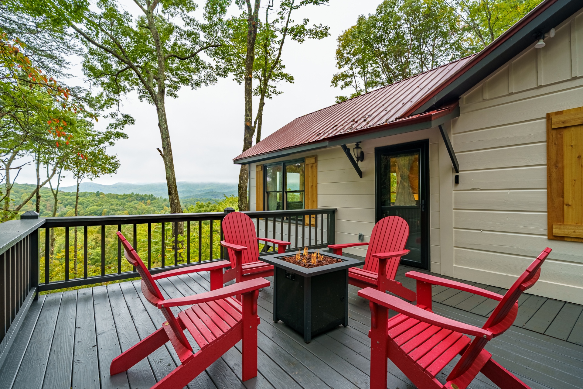 Deck with fire pit