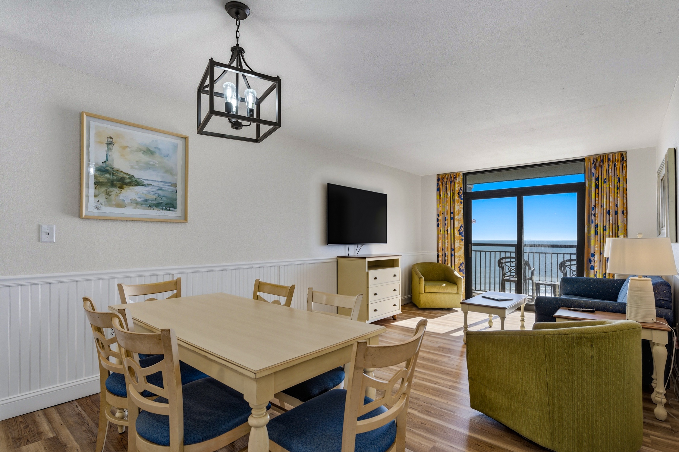 Dining table with ocean view