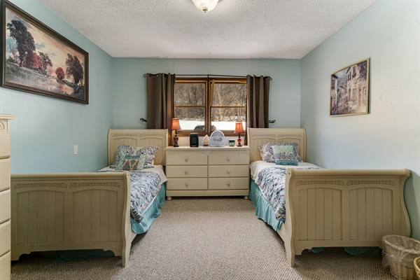 Explorer's Haven offers twin beds and is closest to the main level bathroom.