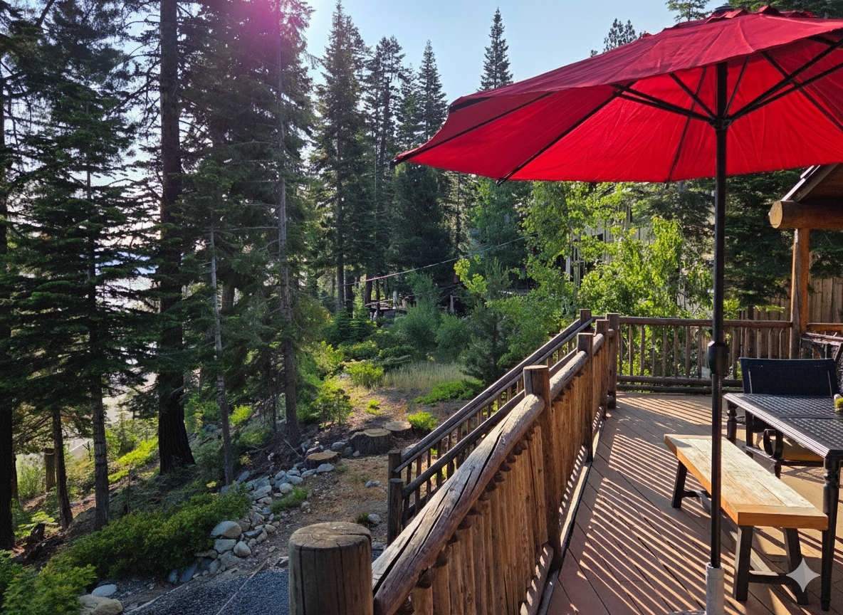 Our deck will have plenty of seating in the summertime.  Patio furniture will be removed to protect from snow from October -May.