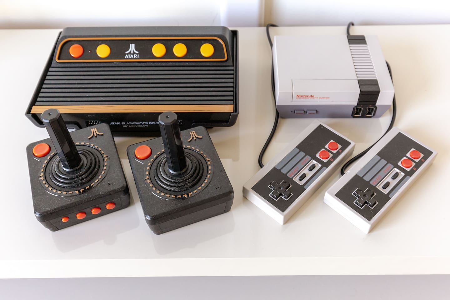 Vintage consoles in kids room