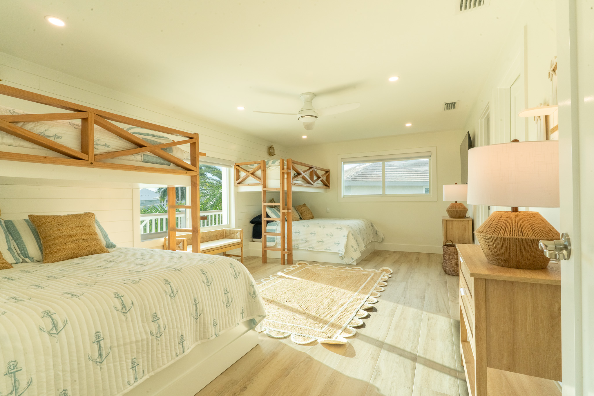 Full Beds with twin bunks