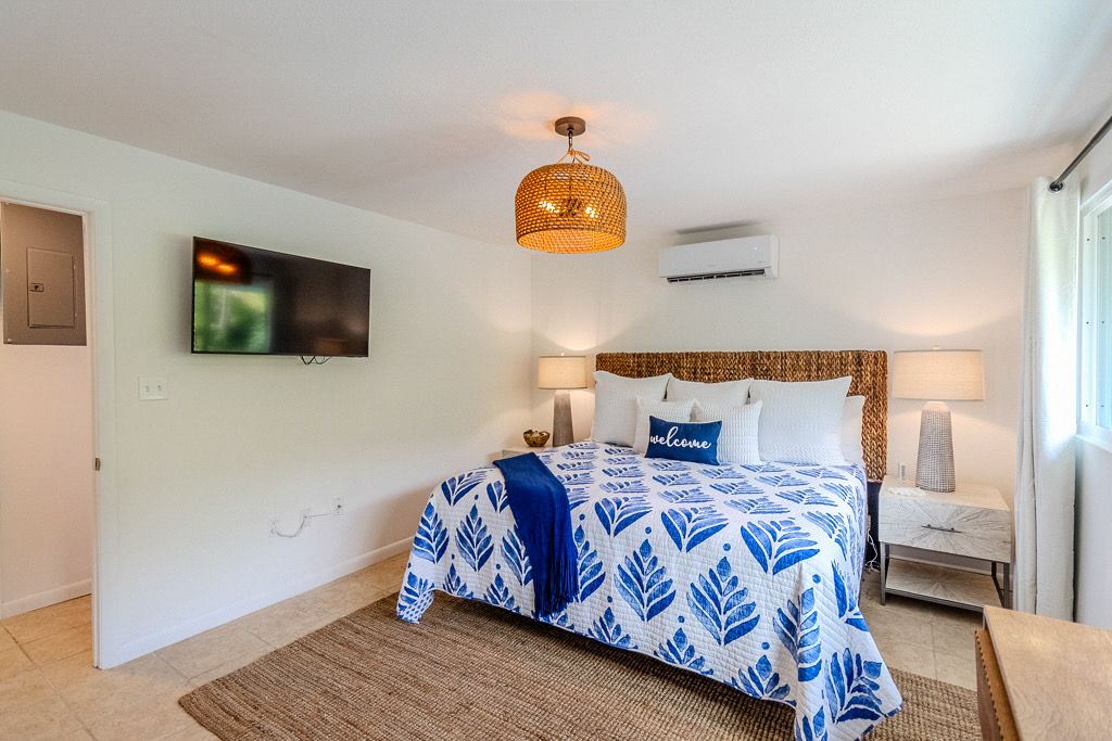 Lots of natural light in the bedroom that can be filtered out with the blackout curtains.