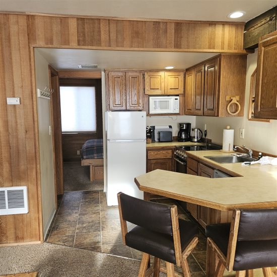 Breakfast nook next to kitchen.