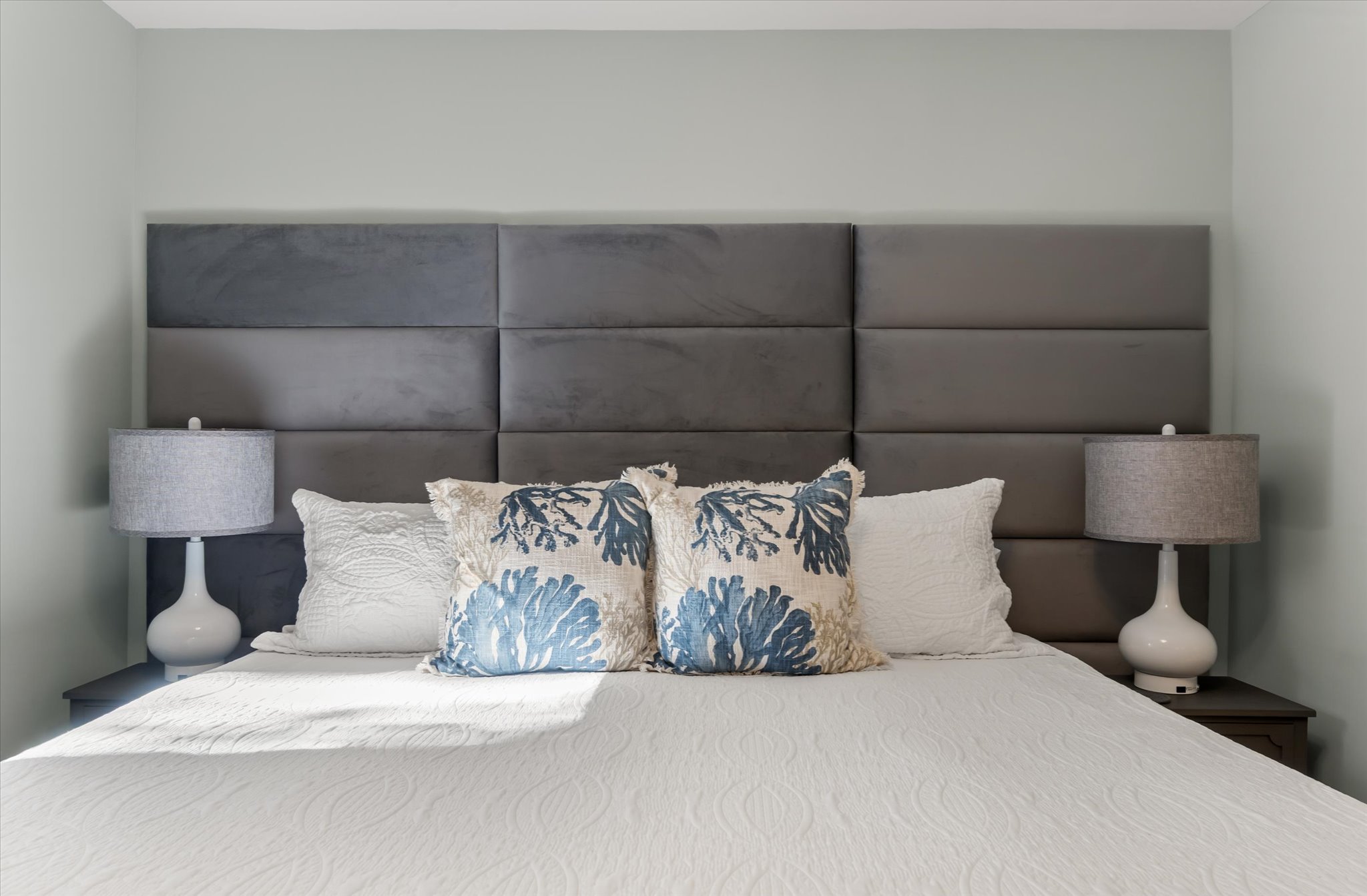 Primary suite with king bed and full bathroom