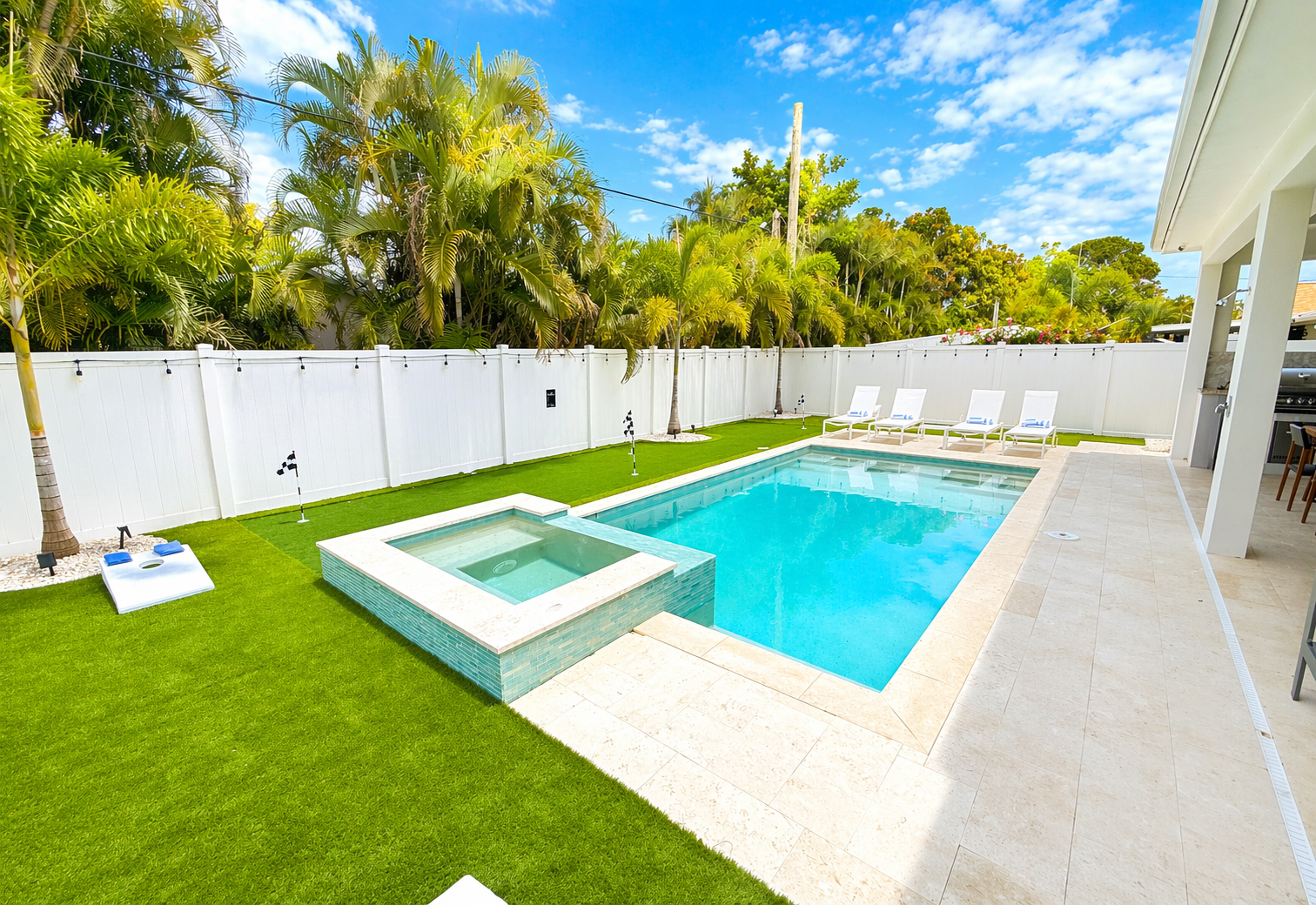 Pool and Spa with new Putting Green