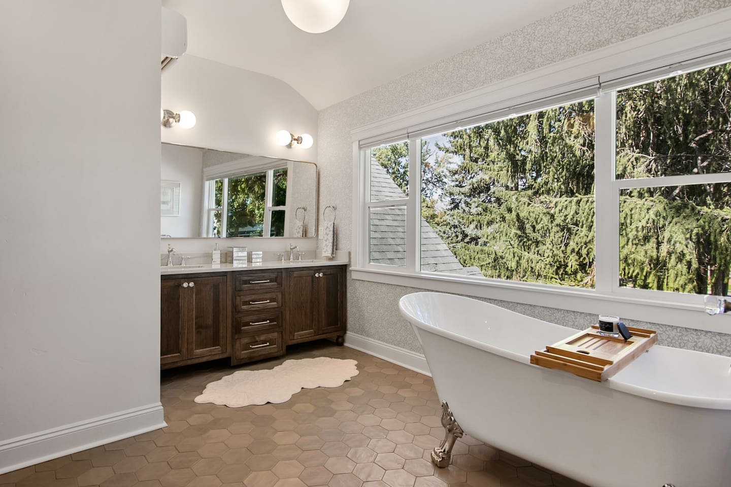 Master bath has double shower plus separate tub.