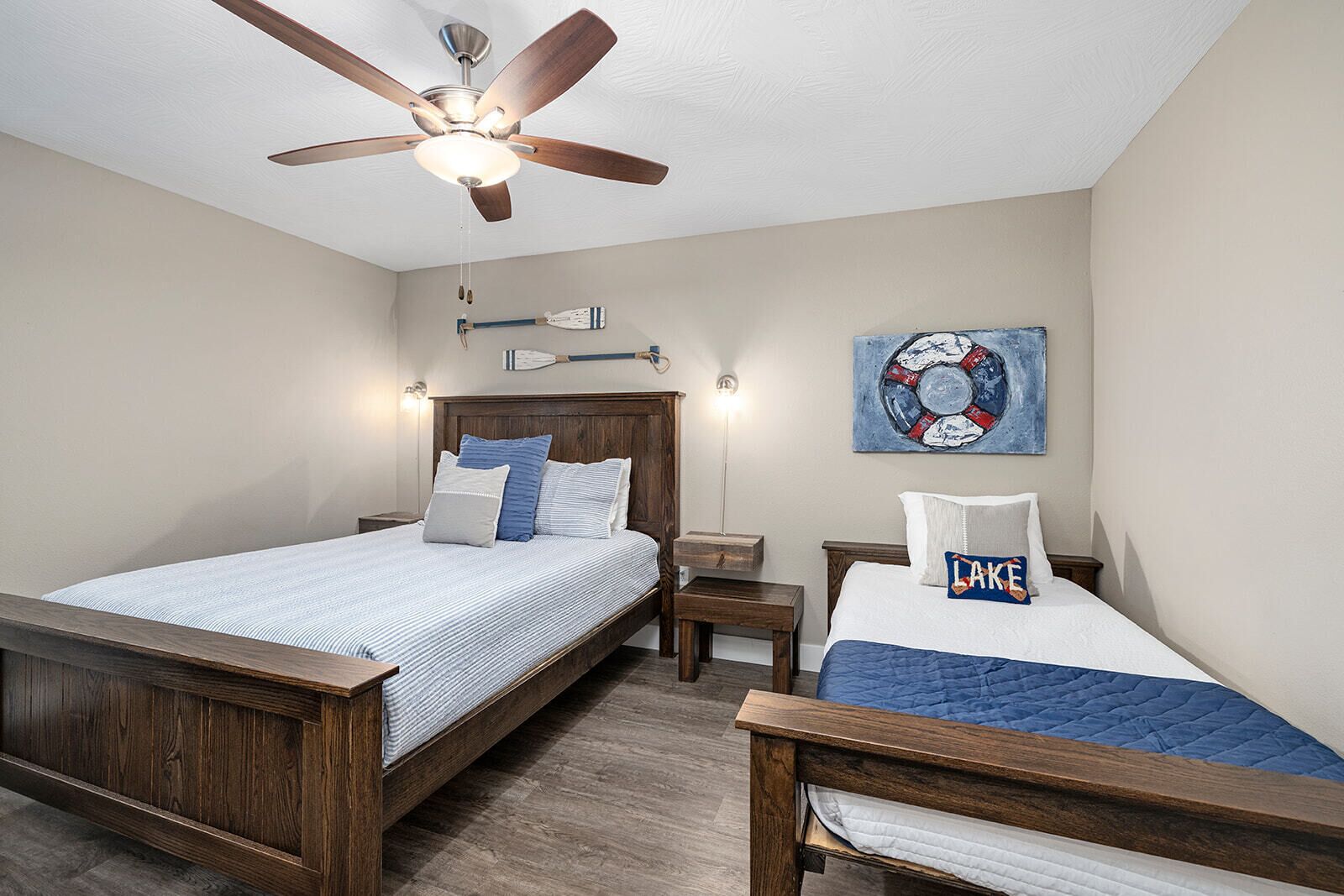 Lower Level Queen Bedroom w/twin and attached full bathroom