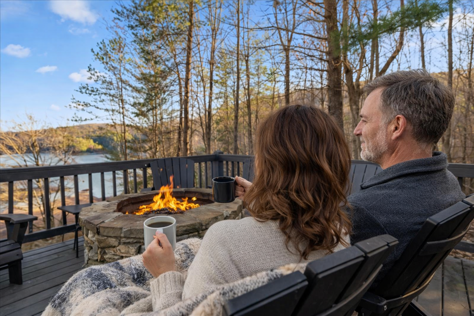 Coffee, quiet mornings, and Lake Blue Ridge views that never get old ☕🌅