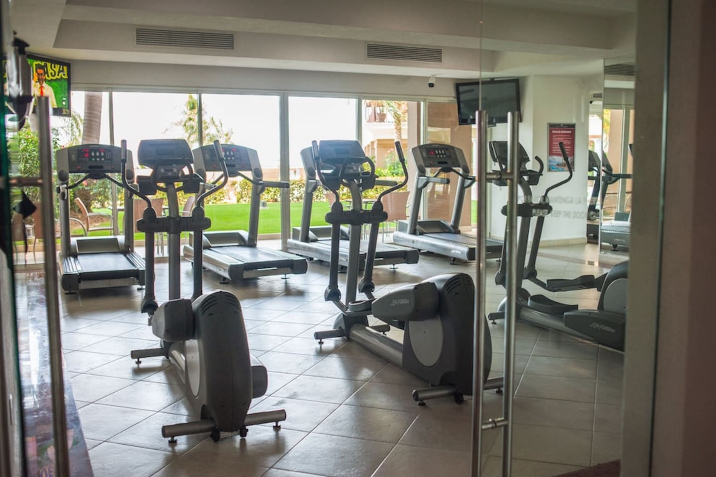 Fully equipped gym downstairs