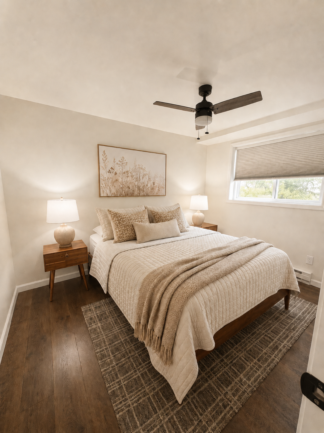 Cozy second bedroom with comfortable bed,