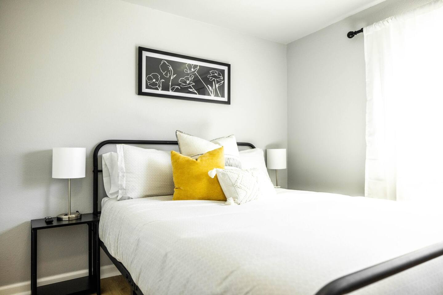 Snuggle up in the cozy queen bed, where soft pillows and fresh linens promise a restful night’s sleep.