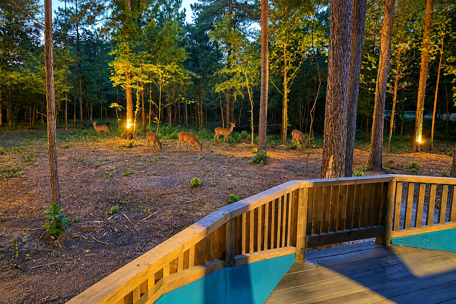 Wildlife Viewing: Deer frequent the area to graze and drink water.