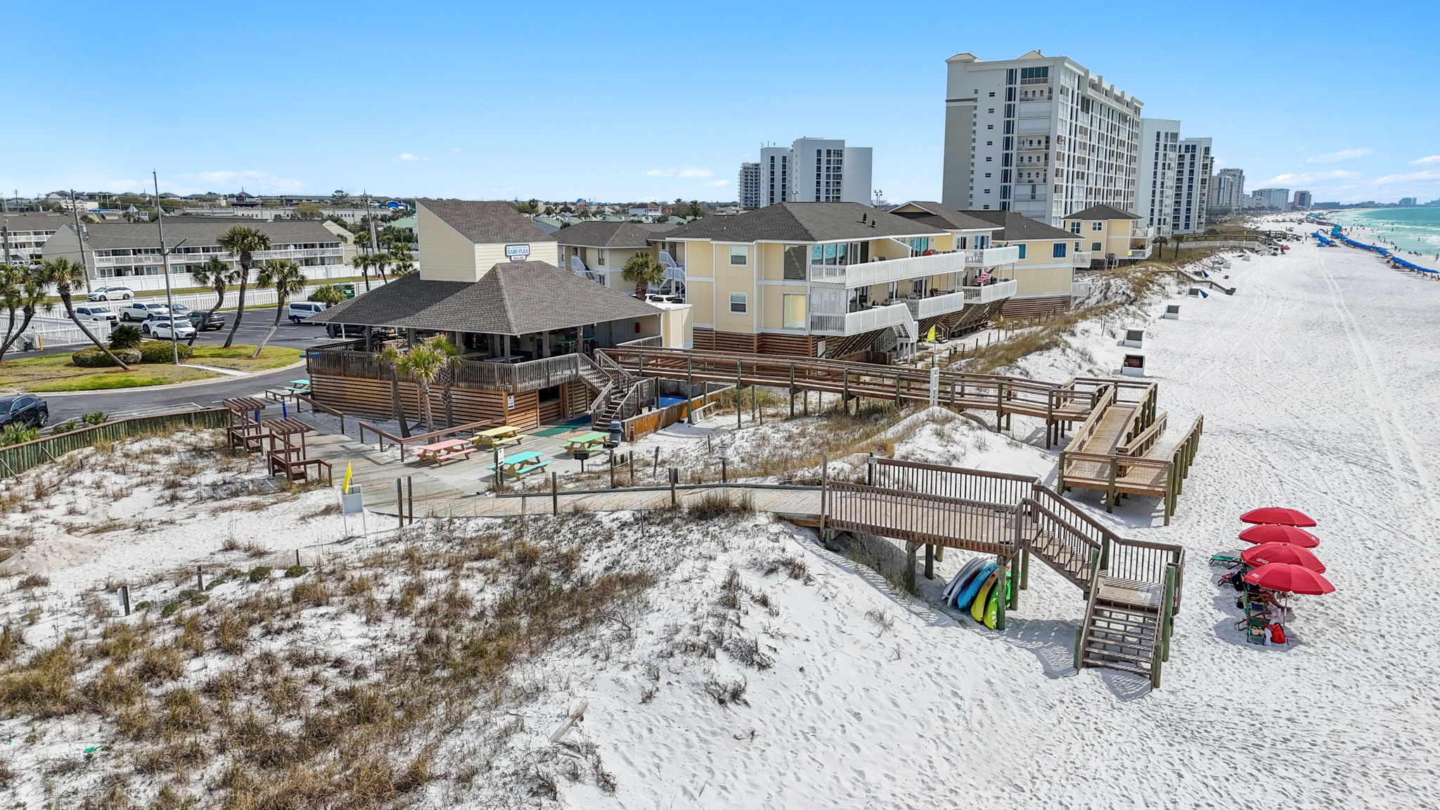 Steps away from Vitamin Sea. 🏖️ Our private boardwalk offers the perfect, easy access to Destin’s famous sugar-white sands.