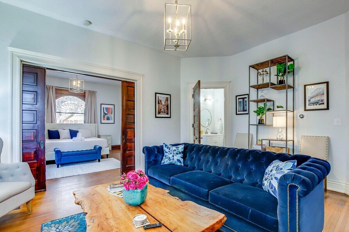 First Floor Living Room Open to King Suite