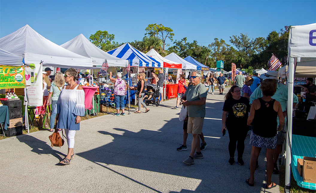 Fresh produce and local goods at the Englewood Farmers Market in Florida.