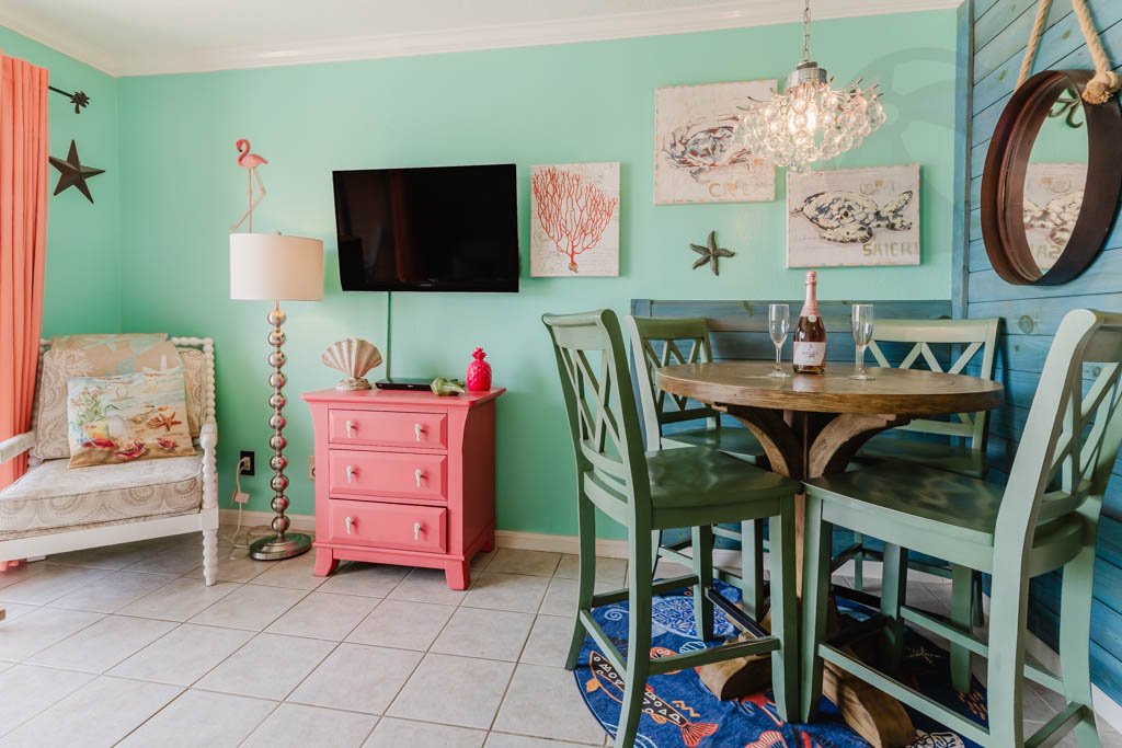 Dining table as well in this open concept area